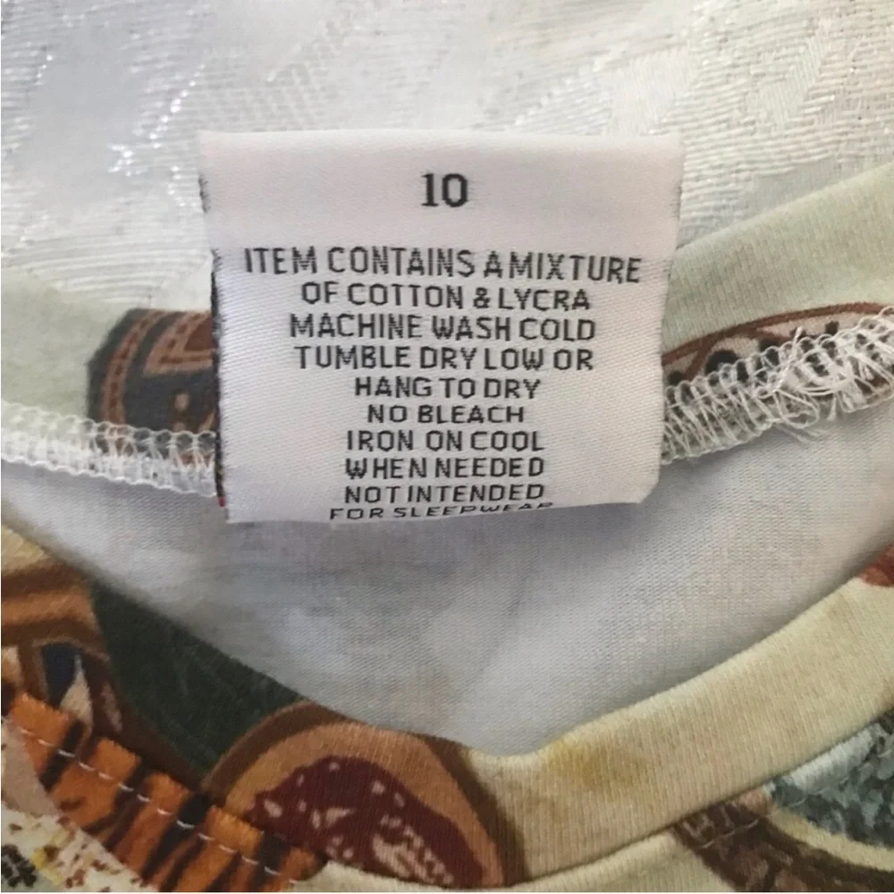 Girls' Safari Patchwork Print Dress - Beige & Brown NWOT Size 10